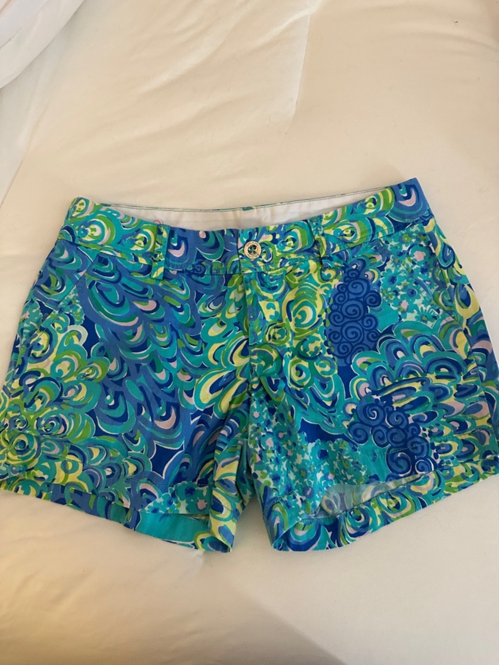Lilly Pulitzer Blue Green Swirl Print Skirt
